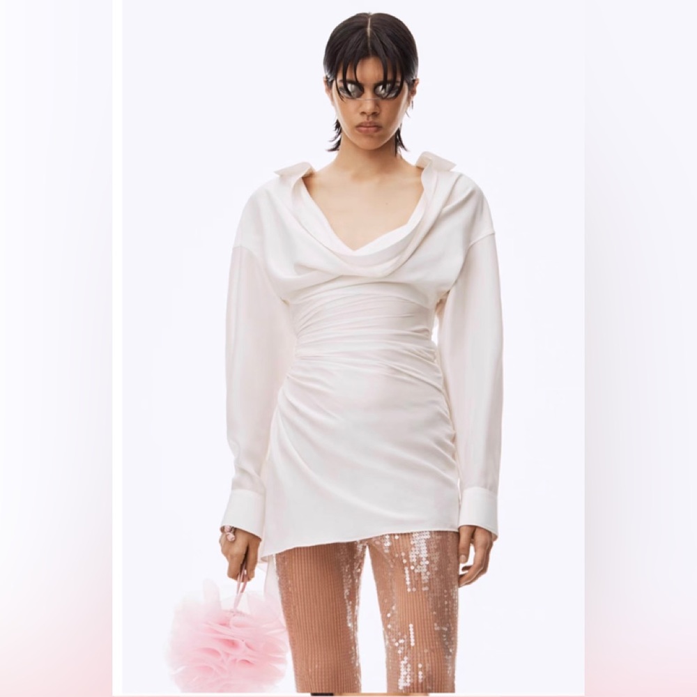 Alexander Wang Off-White Gathered Shirt